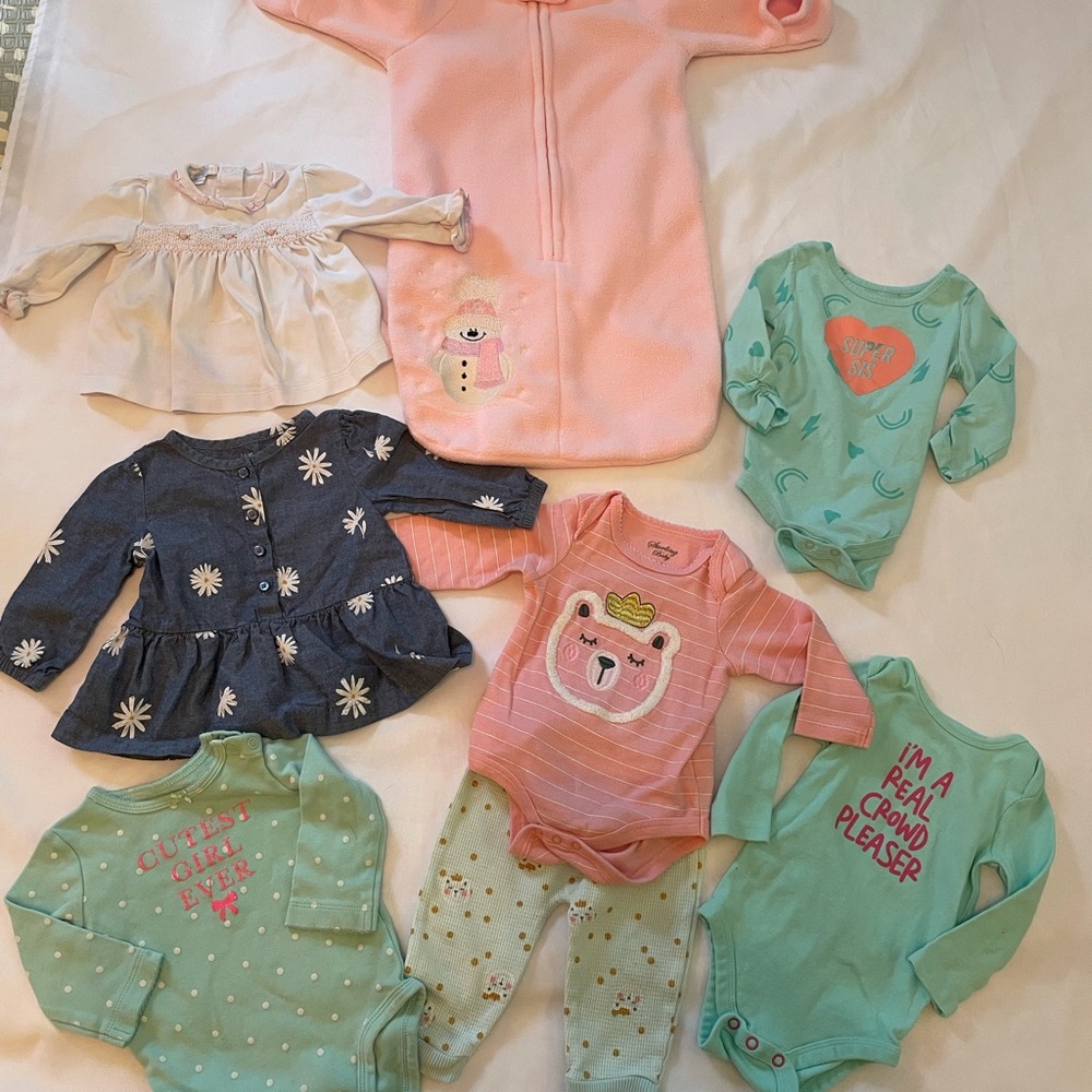 Adorable Baby Clothing Set - Pink, Blue, Green - Various Brands, Size 6 months‎